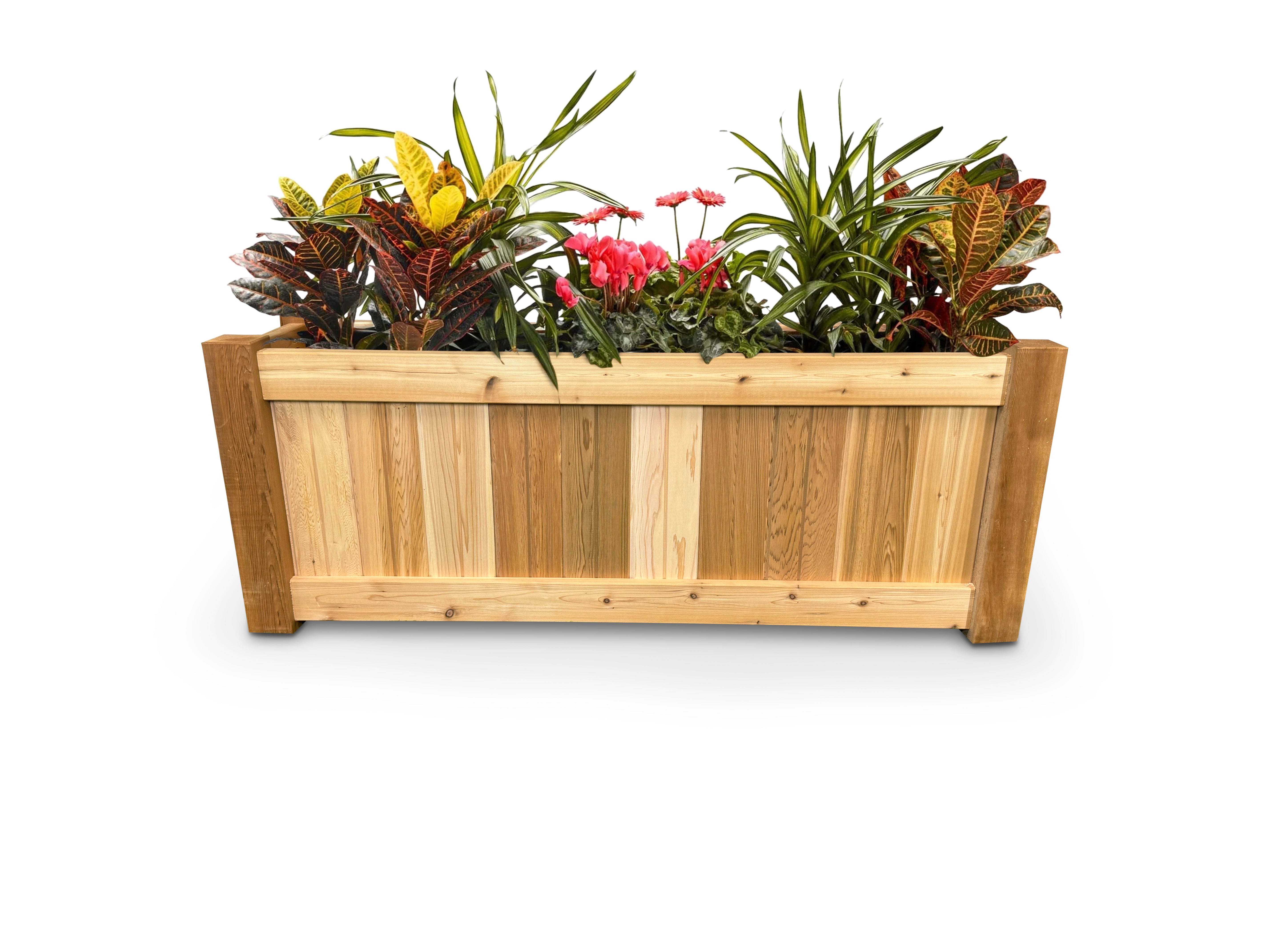 Raised Garden Bed Cedar Planter 60"L x 18"W x 24"H The Planter Guy