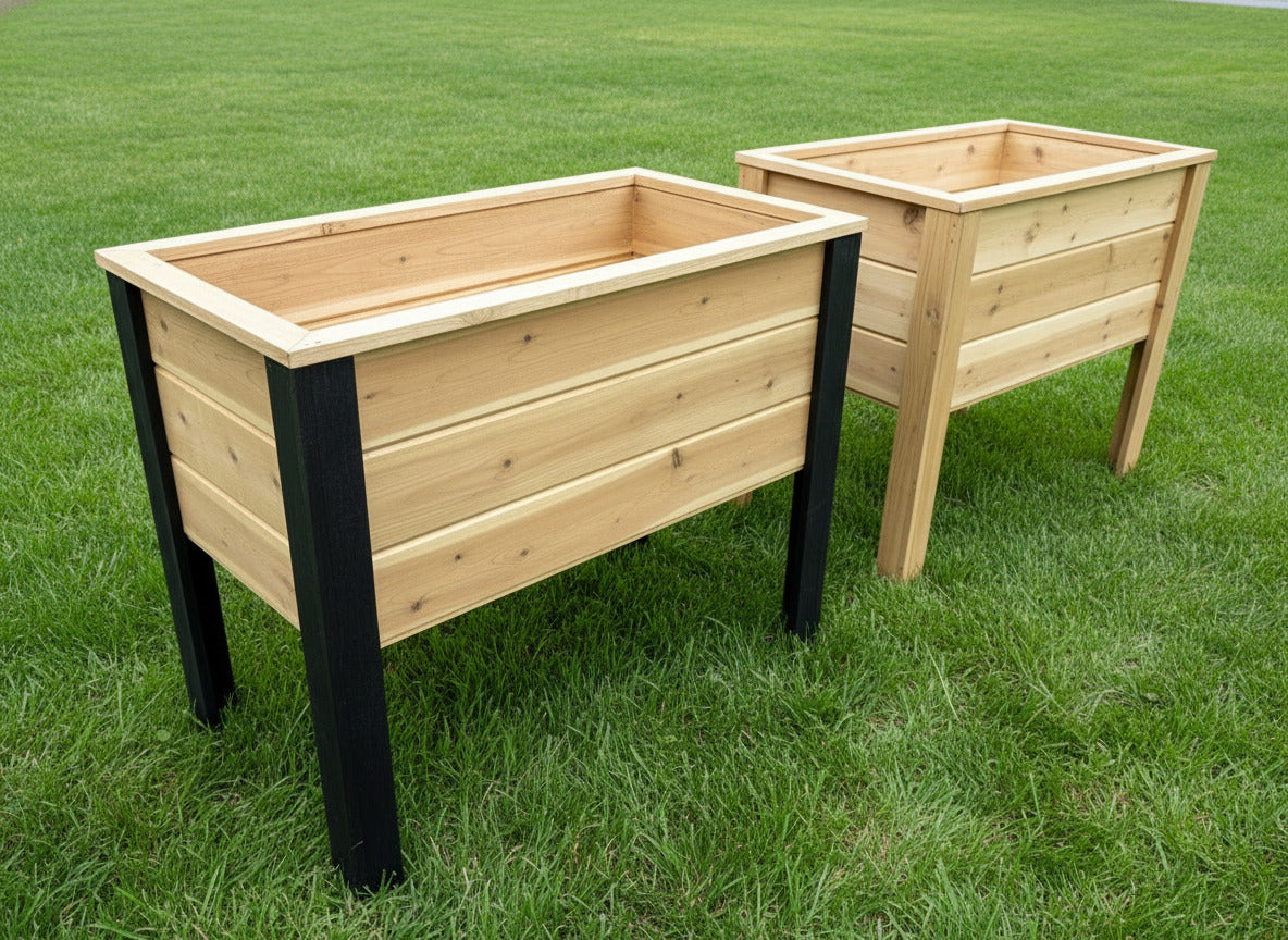 2048Blk - 48"L x 20"W x 30"H Back To Black - our newest all cedar Planter