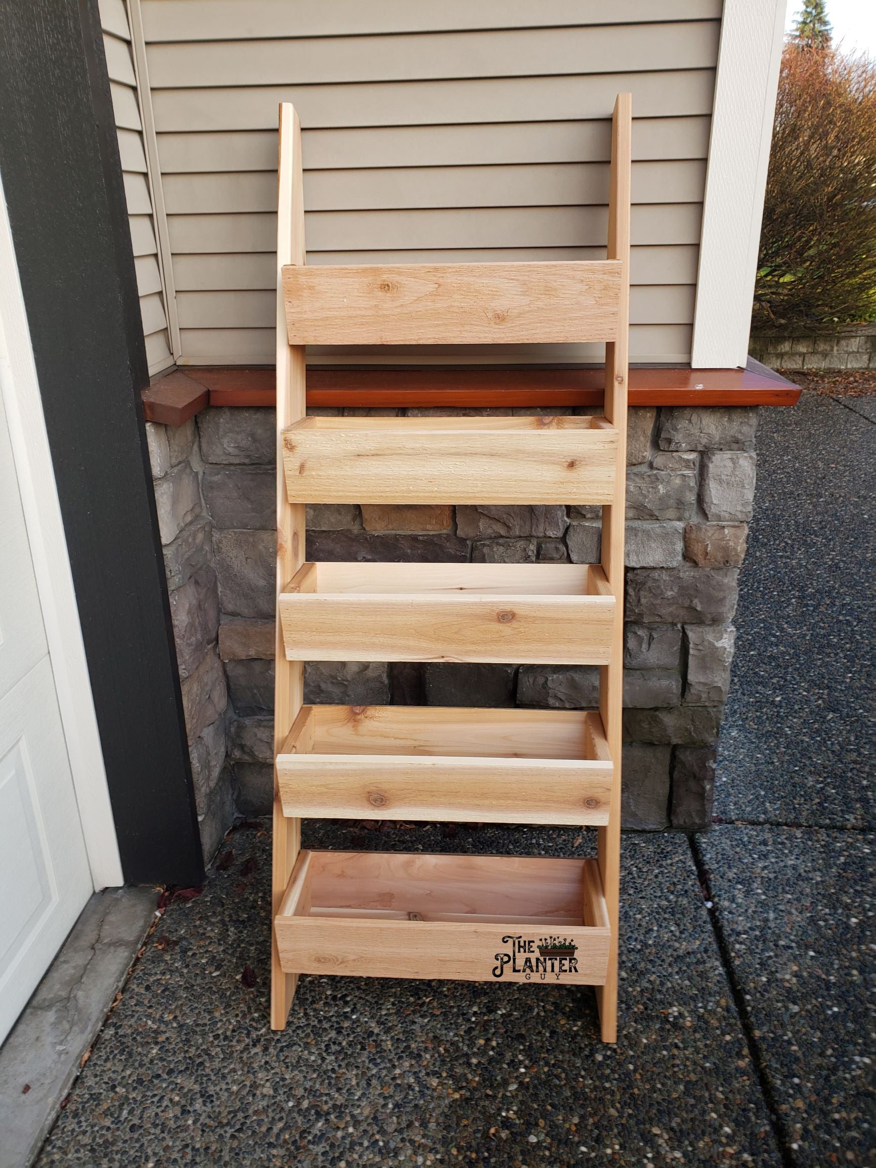 Red Cedar Ladder Planter The Planter Guy