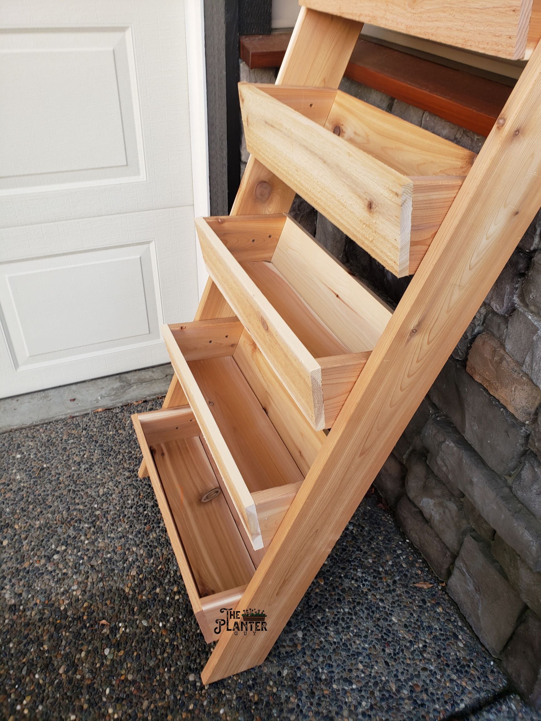 Red Cedar Ladder Planter The Planter Guy