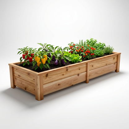 247215 - 72″L x 24″W x 15″H – Western Red Cedar Raised Garden Planter