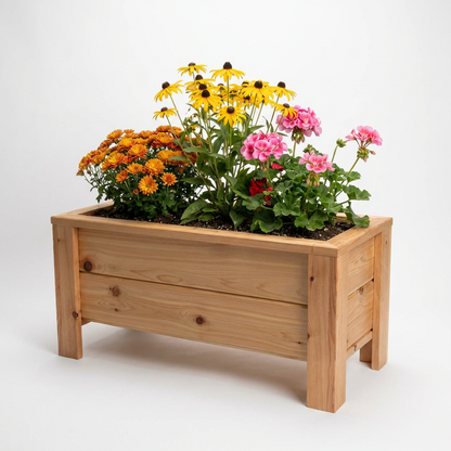 1236 - 36″L x 12"W x 15″H – Western Red Cedar Raised Flower Planter