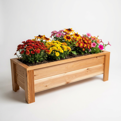 1248 - 48″L x 12″W x 15″H – Wester Red Cedar Raised Flower Planter