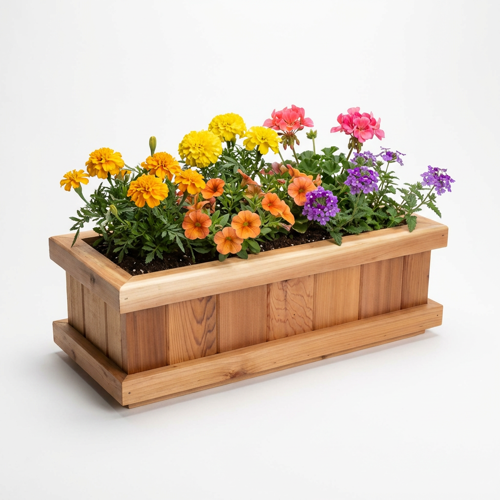 924 - 24″L x 9″W x 8″H – Red Cedar Flower Planter