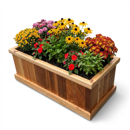 1636 - 36"L x 16"W x 16"H Western Red Cedar Raised Garden Planter