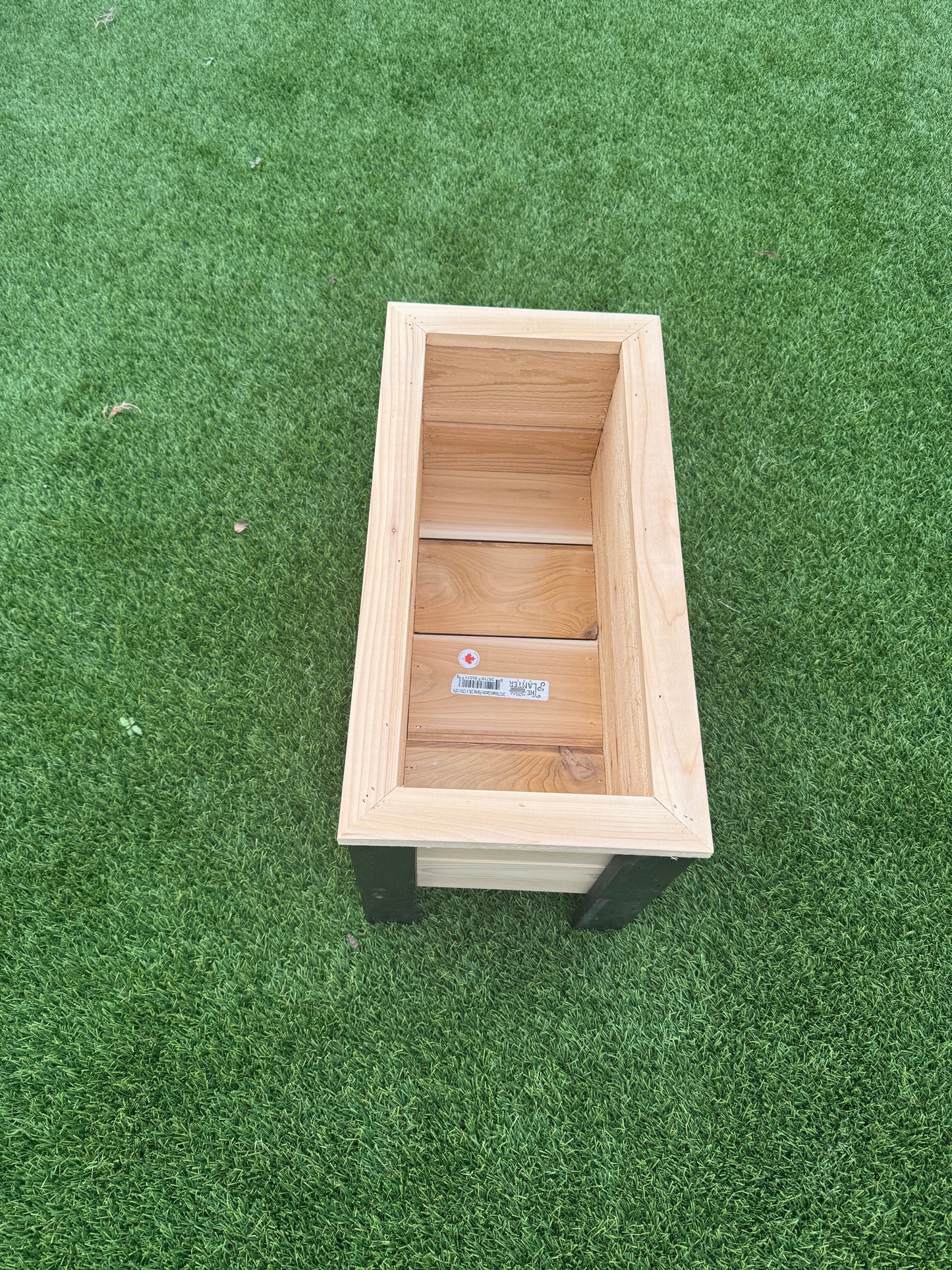 1224Blk - 24"L x 12"W x 15"H Red Cedar Flower Planter with Black Cedar Legs