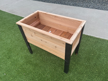 2036Blk - 36"L x 20"W x 30"H Red Cedar Planter with Black Cedar Legs