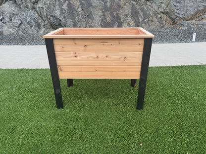 2036Blk - 36"L x 20"W x 30"H Red Cedar Planter with Black Cedar Legs