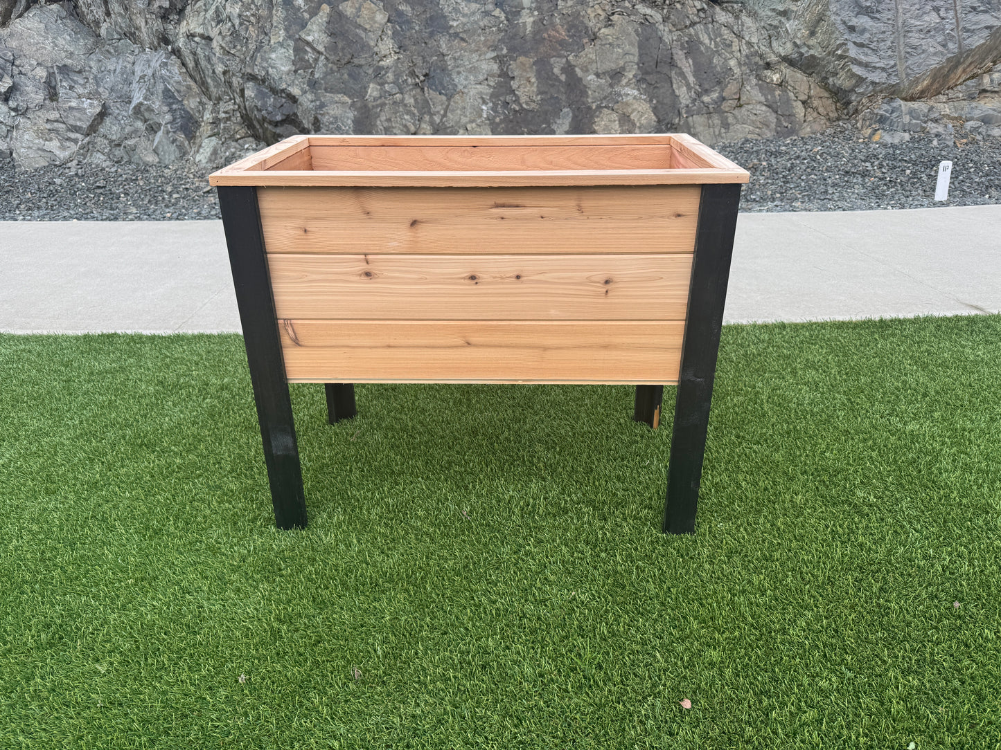 2036Blk - 36"L x 20"W x 30"H Red Cedar Planter with Black Cedar Legs