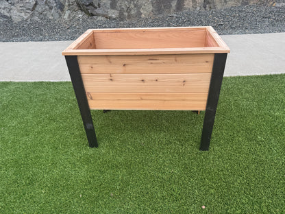 2036Blk - 36"L x 20"W x 30"H Red Cedar Planter with Black Cedar Legs