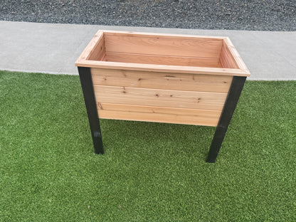 2036Blk - 36"L x 20"W x 30"H Red Cedar Planter with Black Cedar Legs