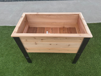 2036Blk - 36"L x 20"W x 30"H Red Cedar Planter with Black Cedar Legs