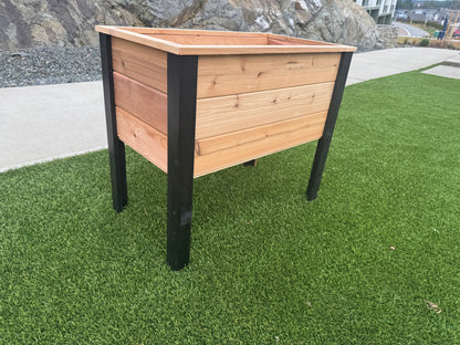 2036Blk - 36"L x 20"W x 30"H Red Cedar Planter with Black Cedar Legs